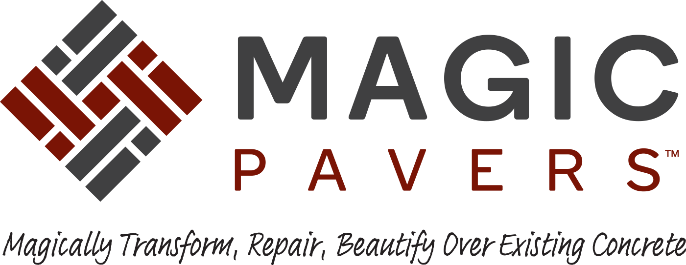 A green background with the words " magic paving ".
